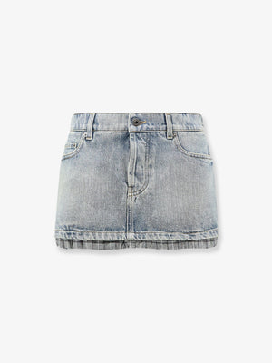 Blue denim skirt