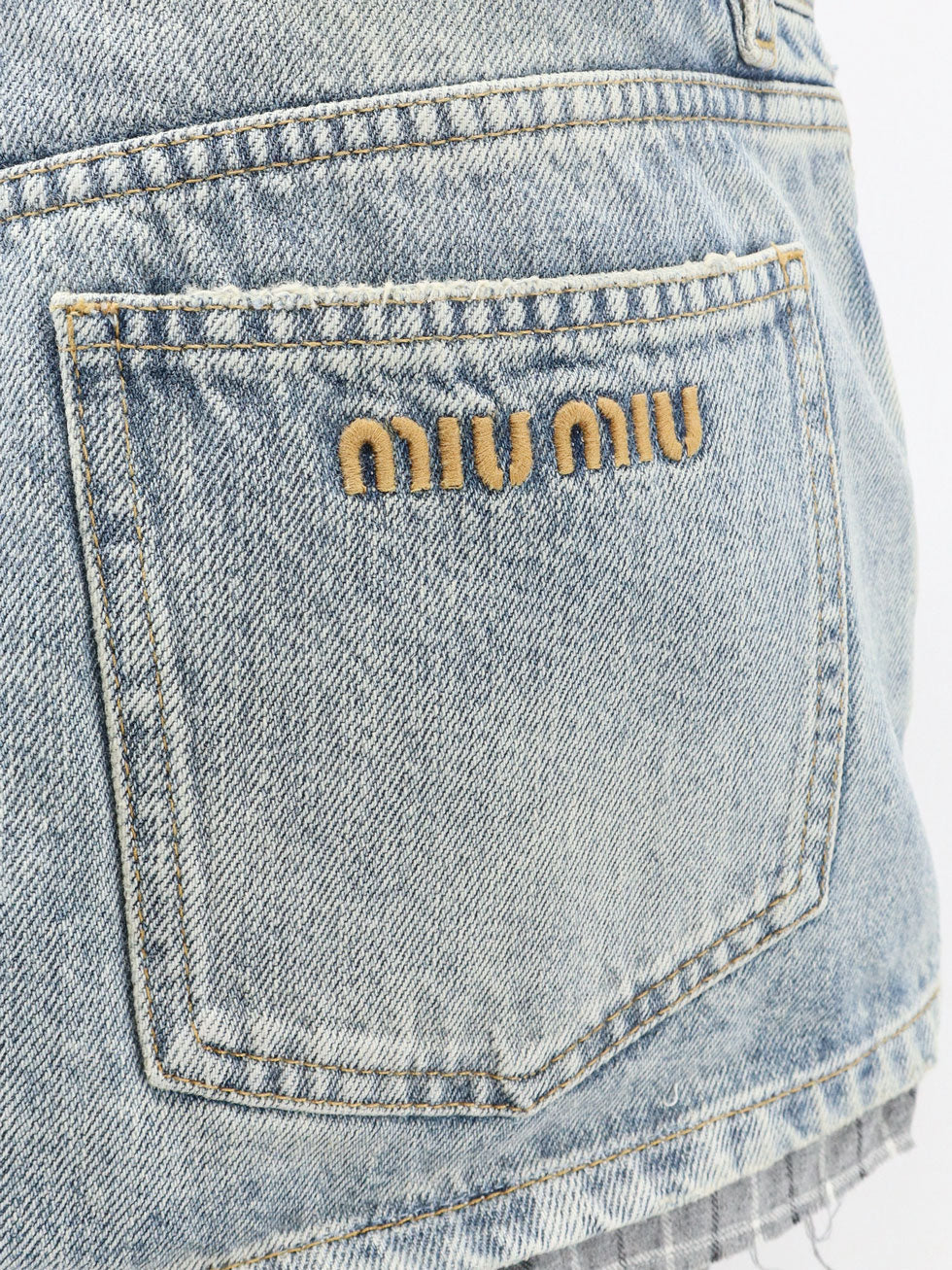 Blue denim skirt
