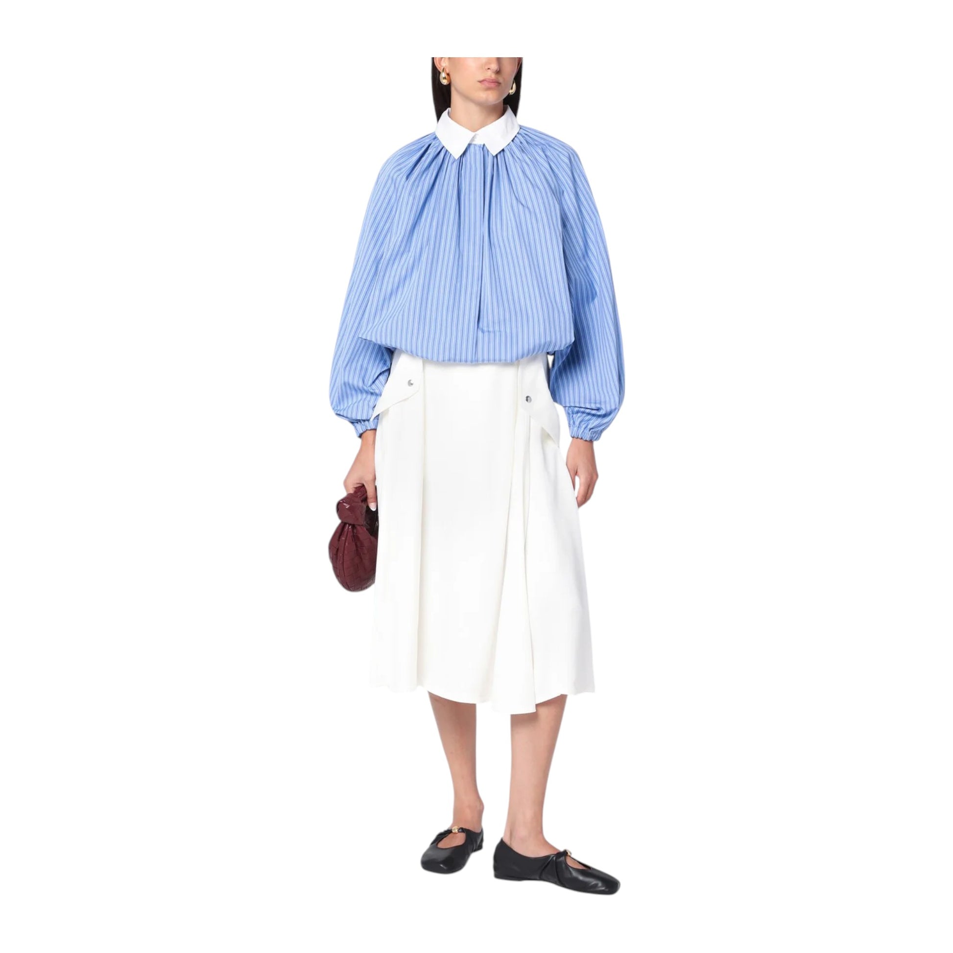 Patou  Striped balloon-sleeve shirt