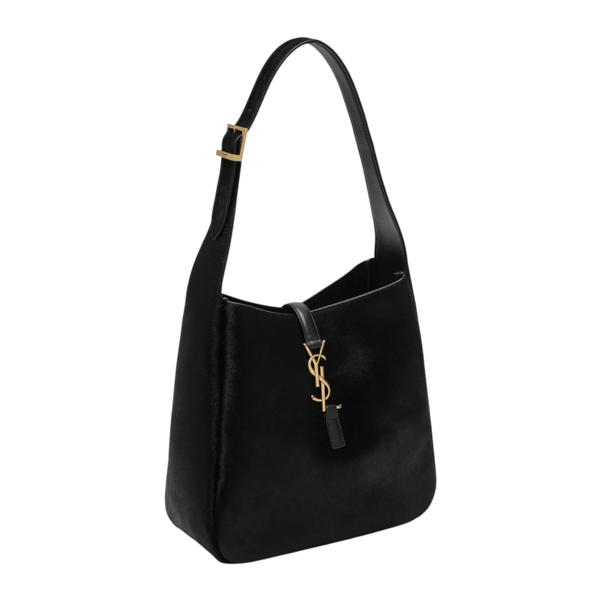 Saint Laurent  Black Le 5 À 7 shoulder bag in pony-effect leather