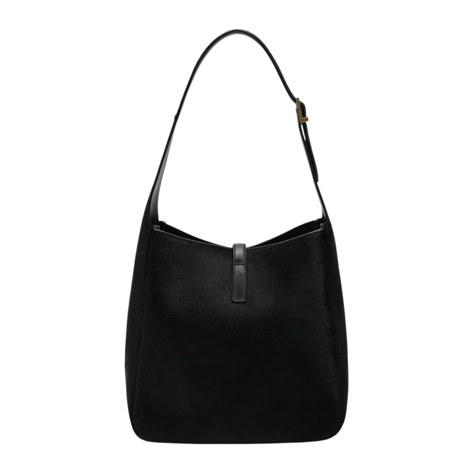 Saint Laurent  Black Le 5 À 7 shoulder bag in pony-effect leather
