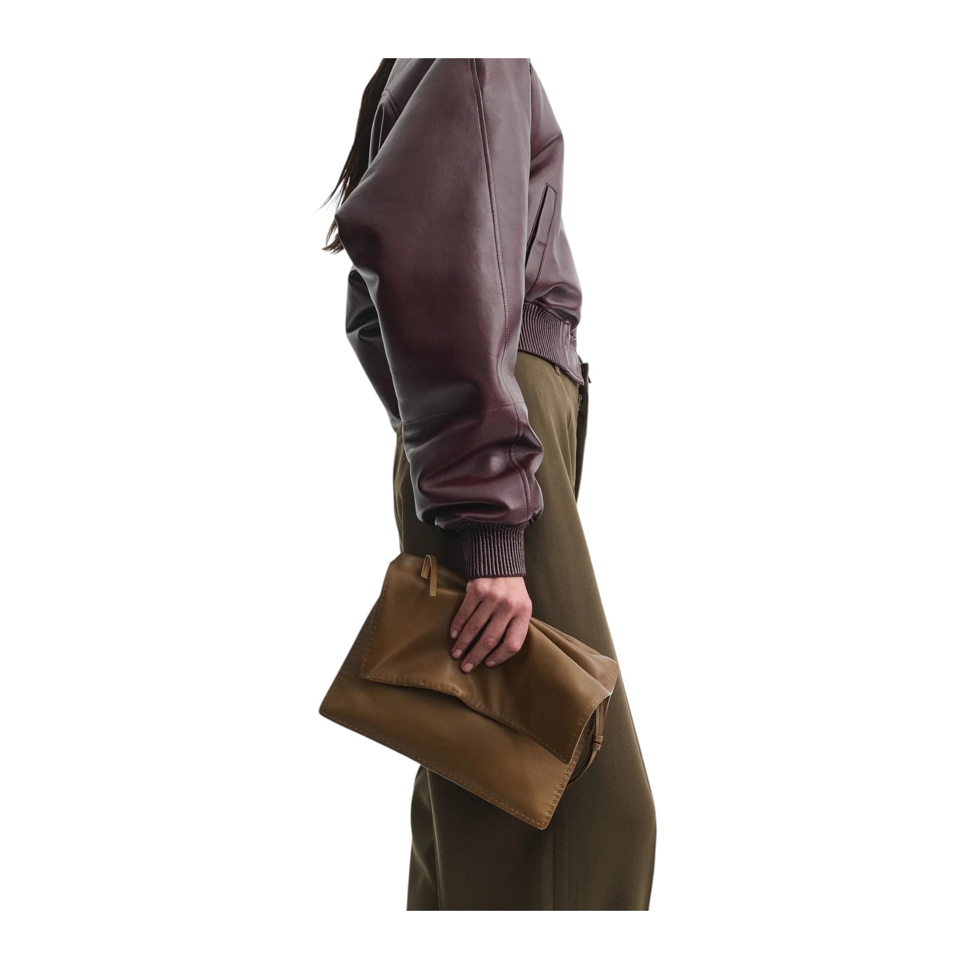 PHOEBE PHILO  Glove Pochette in caramel leather