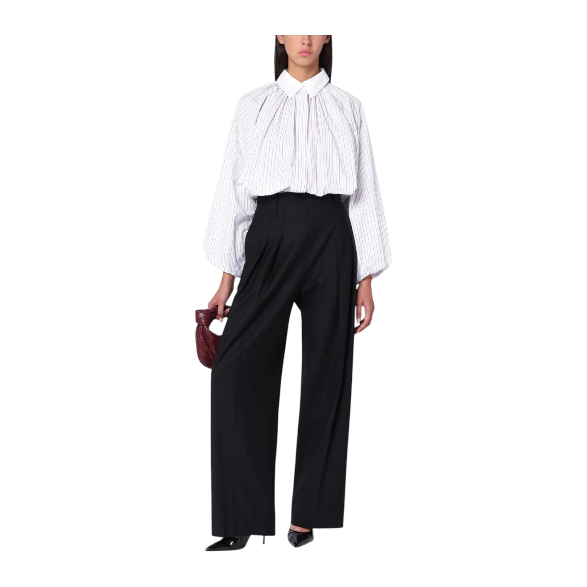 Patou  Striped balloon-sleeve shirt