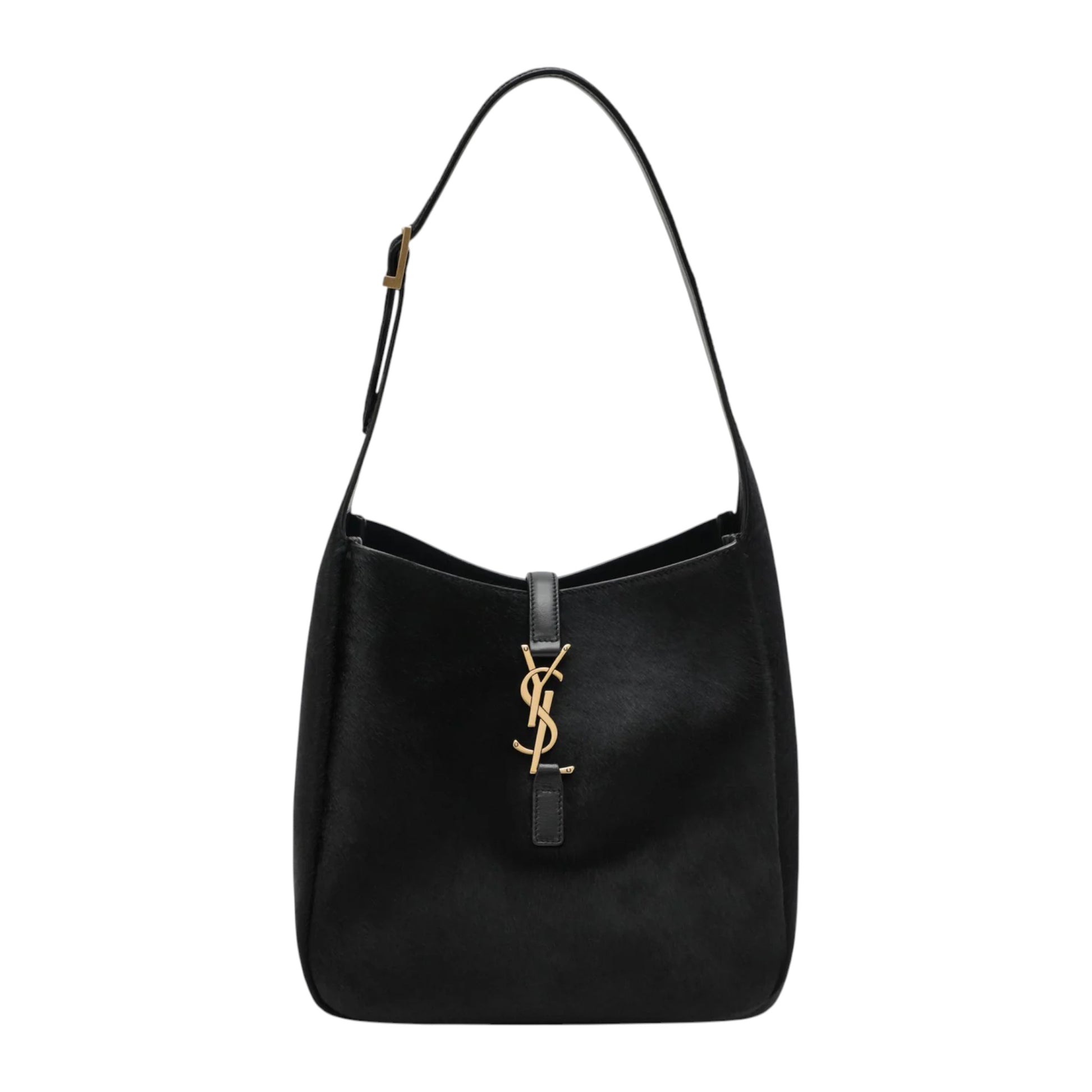Saint Laurent  Black Le 5 À 7 shoulder bag in pony-effect leather