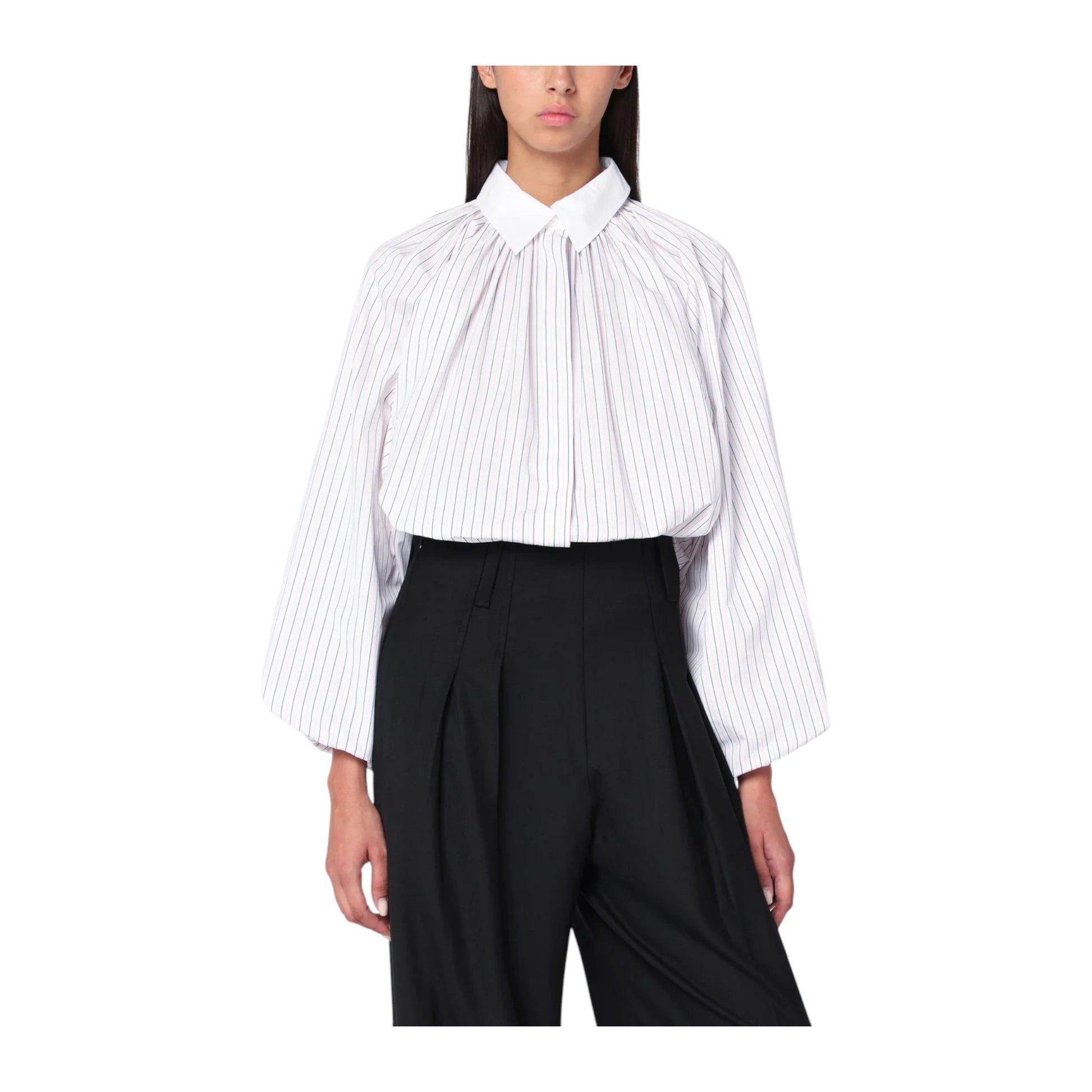 Patou  Striped balloon-sleeve shirt