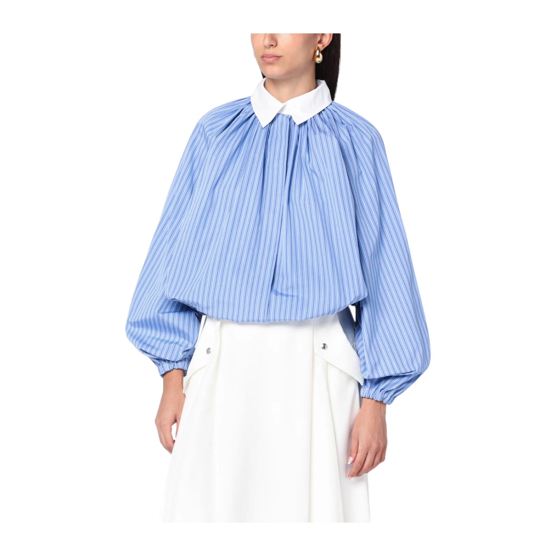Patou  Striped balloon-sleeve shirt