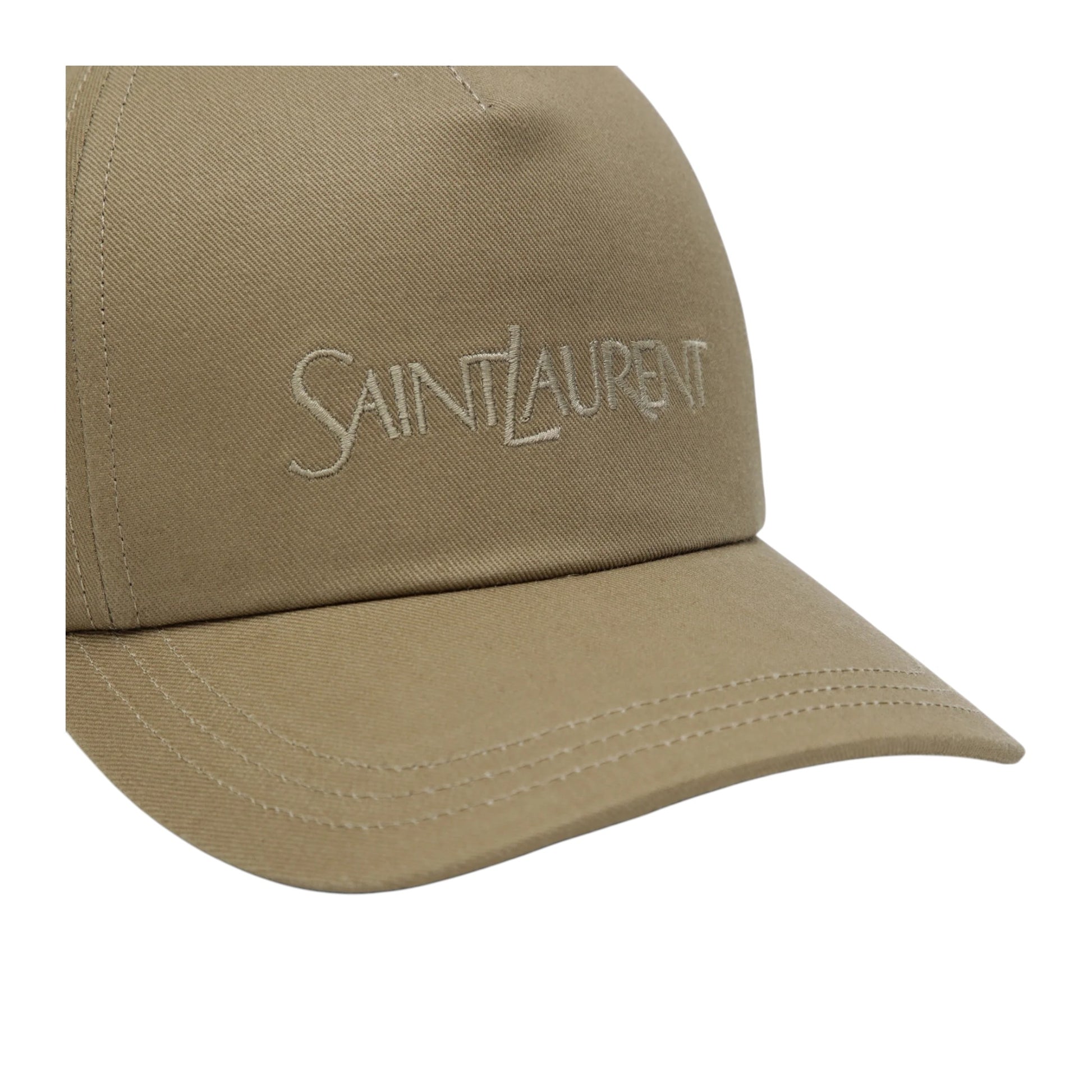 Saint Laurent  Beige baseball cap with embroidered logo